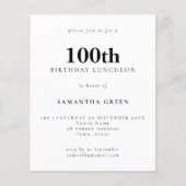 紙シンプル文字Any Color 100th誕生日 チラシ (正面)