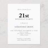 紙シンプル文字Any Color 21st誕生日招待状 チラシ (正面)