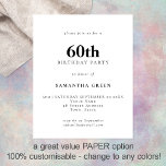 紙シンプル文字Any Color 60th誕生日招待状 チラシ<br><div class="desc">紙シンプル文字白黒または任意の色60番目の誕生日招待状。カードではなく、4.5 x 5.6インチの小型の代替WITHOUT封筒（A6は最もフィットするサイズ）を提供する完全にカスタマイズ可能な、お金の紙のための価値。</div>