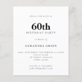 紙シンプル文字Any Color 60th誕生日招待状 チラシ (正面)