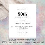 紙シンプル文字Any Color 80th誕生日招待状 チラシ<br><div class="desc">紙シンプル文字白黒または任意の色80誕生日招待状。カードではなく、4.5 x 5.6インチの小型の代替WITHOUT封筒（A6は最もフィットするサイズ）を提供する完全にカスタマイズ可能な、お金の紙のための価値。</div>