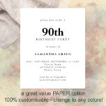 紙シンプル文字Any Color 90th誕生日招待状 チラシ<br><div class="desc">紙シンプル文字白黒または任意の色90誕生日招待状。カードではなく、4.5 x 5.6インチの小型の代替WITHOUT封筒（A6は最もフィットするサイズ）を提供する完全にカスタマイズ可能な、お金の紙のための価値。</div>