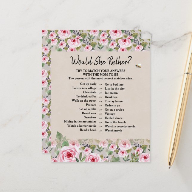 紙シートのゲーム"彼女はむしろ？ (正面/裏面インサイチュ)