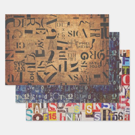 紙シートを切り離し、丁合いなどに包む ラッピングペーパーシート (セット)