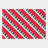 紙シートを包む白黒ピアノ鍵 ラッピングペーパーシート (正面3)