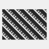 紙シートを包む白黒ピアノ鍵 ラッピングペーパーシート (正面)