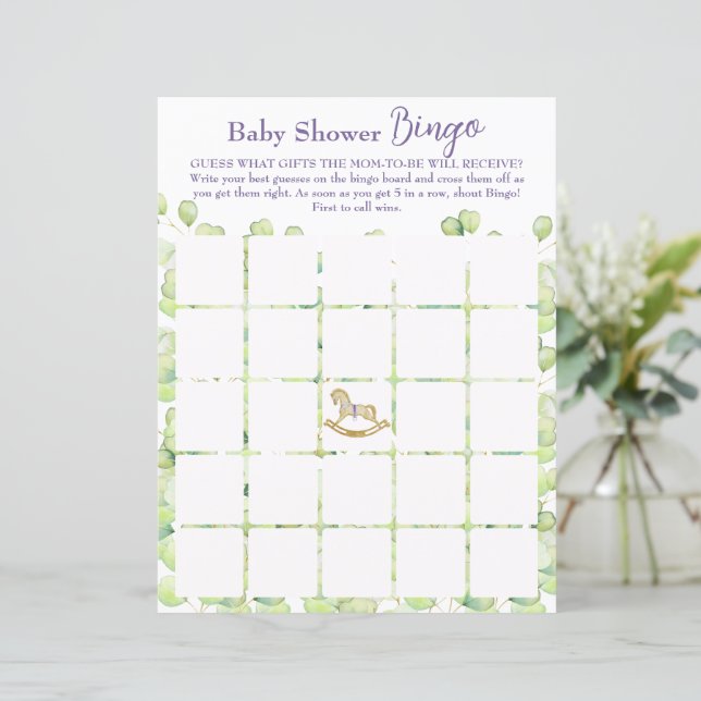 紙シートゲーム"ビンゴ"赤ちゃんシャワー。 (スタンド正面)