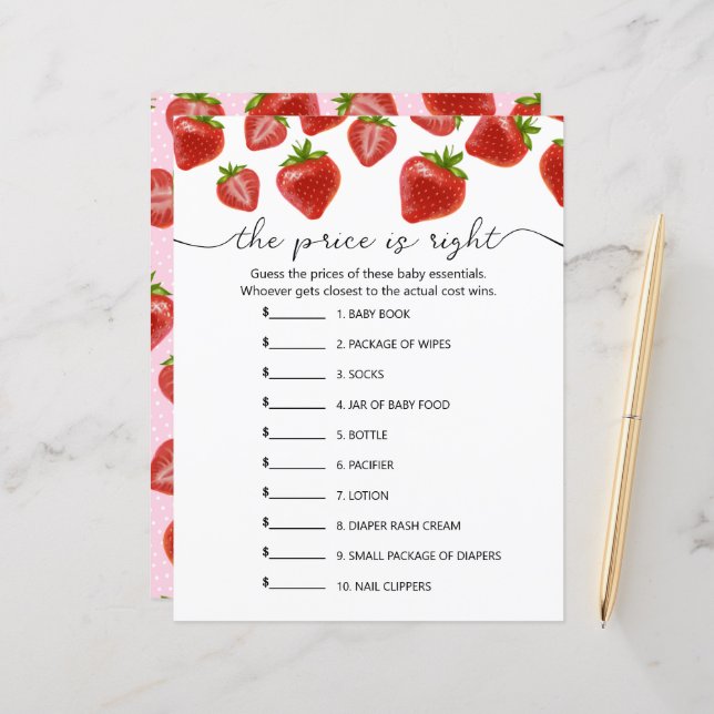 紙シートゲーム「価格は正しい」 (正面/裏面インサイチュ)