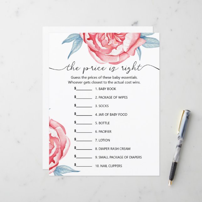 紙シートゲーム「価格は正しい」 (正面/裏面インサイチュ)