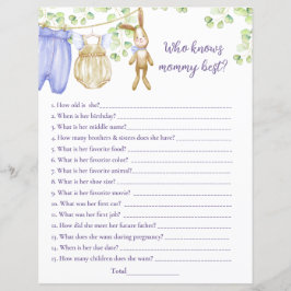 紙シートゲーム「誰がママを最高の知っている？」