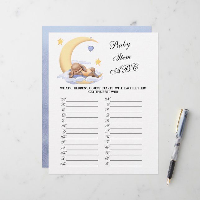 紙シートベビーシャワーゲーム (正面/裏面インサイチュ)