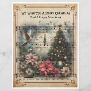 紙シート音楽アート – 私たちはあなたにメリークリスマス