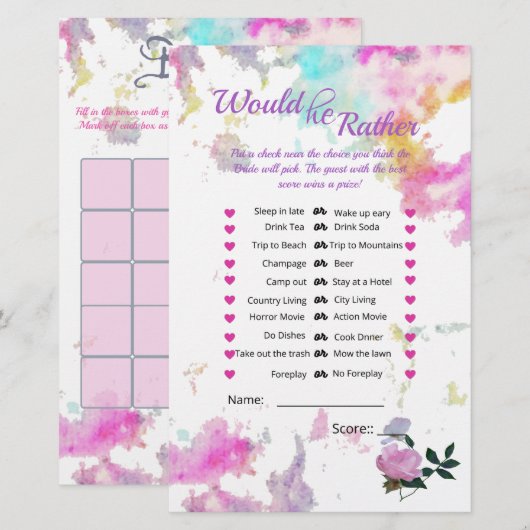 紙シート (正面/裏面)