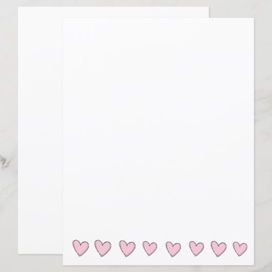 紙シート – ピンクハート (正面/裏面)