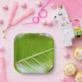 紙スクエアボウルとリーフデザイン ペーパープレート (パーティー)