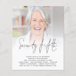 紙スクリプトフォト75th Birthday Partyへの招待 チラシ