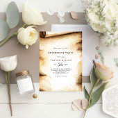 紙スクロール素朴国の退職パーティー 招待状