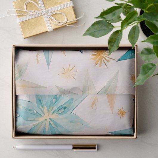 紙スノーフレークススターズブルーピンク金ゴールドクリスマス 薄葉紙 (ギフト)