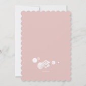 紙スノーフレークスベビーシャワーピンク招待状 招待状 (裏面)