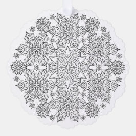 紙スノーフレーク着色ページオーナメント オーナメントカード