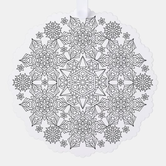 紙スノーフレーク着色ページオーナメント オーナメントカード (正面)