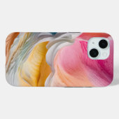 紙スプラッシュの鮮やかなグラデーション(白) Case-Mate iPhoneケース (裏面 (横))