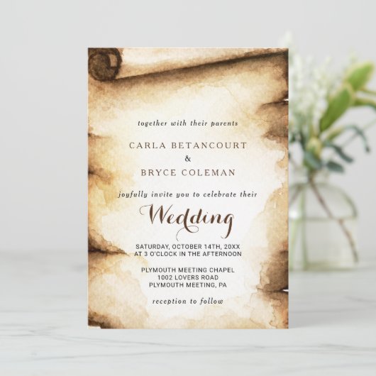 紙ス素朴クロール国の結婚式 招待状 (スタンド正面)