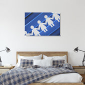 紙チェーン人形のクローズアップ キャンバスプリント (インサイチュ (寝室))