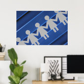 紙チェーン人形のクローズアップ ポスター (ホームオフィス)