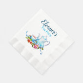 紙ティーパーソナライズされたパーティーナプキンスと花 縁ありランチョンナプキン (角)