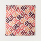 紙テクスチャ上のシームレスな幾何学的パターン タペストリー (正面(横))