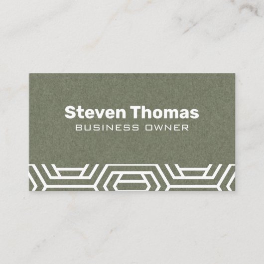 紙テクスチャ |白い幾何学的パタモダンーン 名刺 (正面)