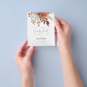 紙テラコッタ花模様スクリプト21stパーティー招待状 チラシ (手)