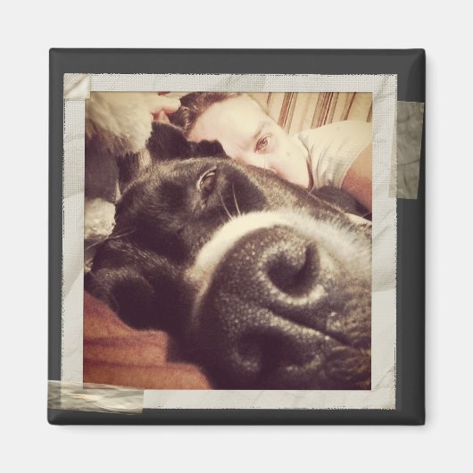 紙テープ付きフレーム古いInstagram写真 マグネット (正面)