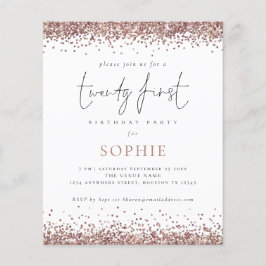 紙トレンディーバラ金ゴールドグリッター21番目パーティー招待状 チラシ