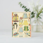 紙ドールと先住民アメリカのインド服 ポストカード (スタンド正面)