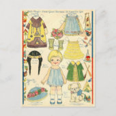紙ドールと先住民アメリカのインド服 ポストカード (正面)