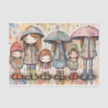 紙ドールガールズウォーター色コラージュデカップージ