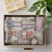 紙ドールガールズウォーター色コラージュデカップージ 薄葉紙 (ギフト)