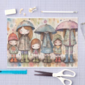 紙ドールガールズウォーター色コラージュデカップージ 薄葉紙 (クラフト)