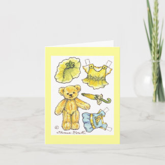 紙ドールテディ空白のノート カード