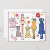 紙ドールモダンはがきDOLIES "Lindsay" ポストカード (正面/裏面)