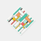 紙ナプキモダンンズアート – モンドリアンスタイル スタンダードカクテルナプキン (角)