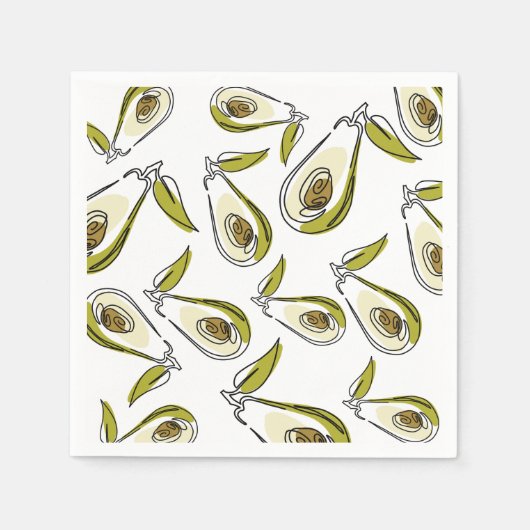 紙ナプキンとアボカド。 スタンダードカクテルナプキン (正面)