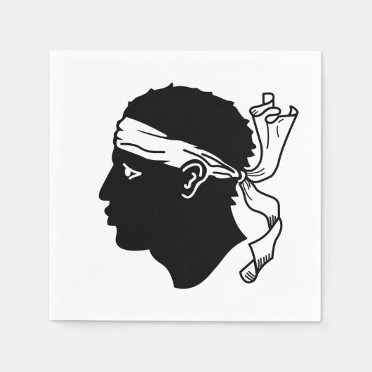 紙ナプキンとコルシカ国旗 スタンダードカクテルナプキン (正面)