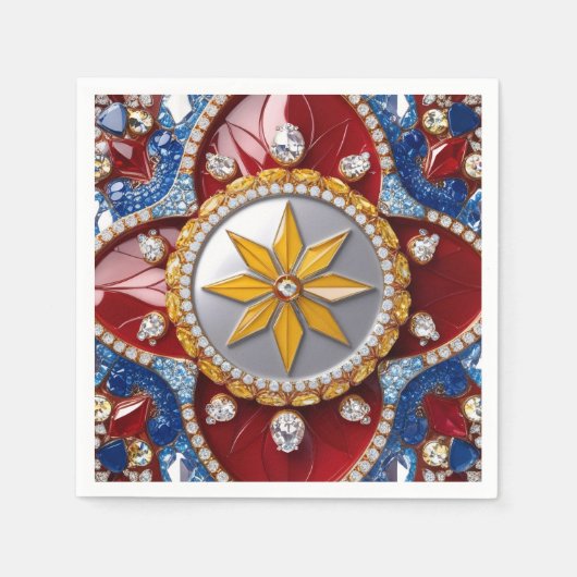 紙ナプキンとコロンビアカラーデザイン スタンダードカクテルナプキン (正面)