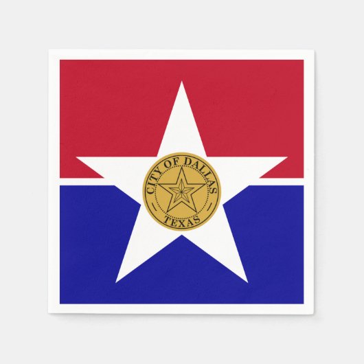 紙ナプキンとダラス国旗 スタンダードカクテルナプキン (正面)