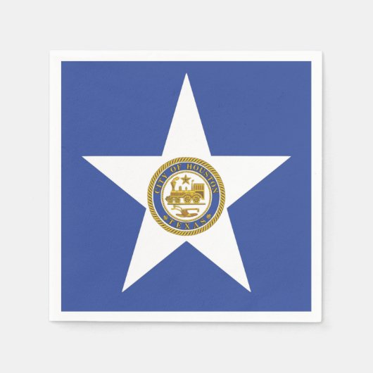 紙ナプキンとヒューストン国旗 スタンダードカクテルナプキン (正面)