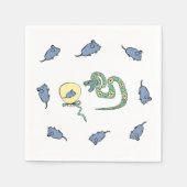 紙ナプキンとヘビとマウス新年の休日 スタンダードカクテルナプキン (正面)