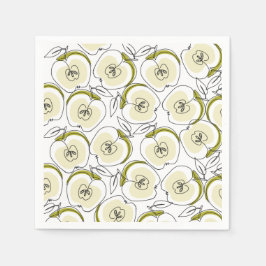 紙ナプキンとリンゴ描。 スタンダードカクテルナプキン